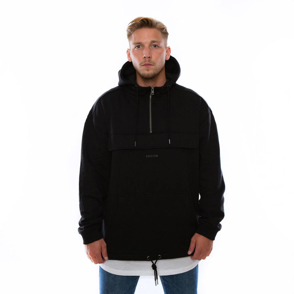 Hoodie Halfzip – Black