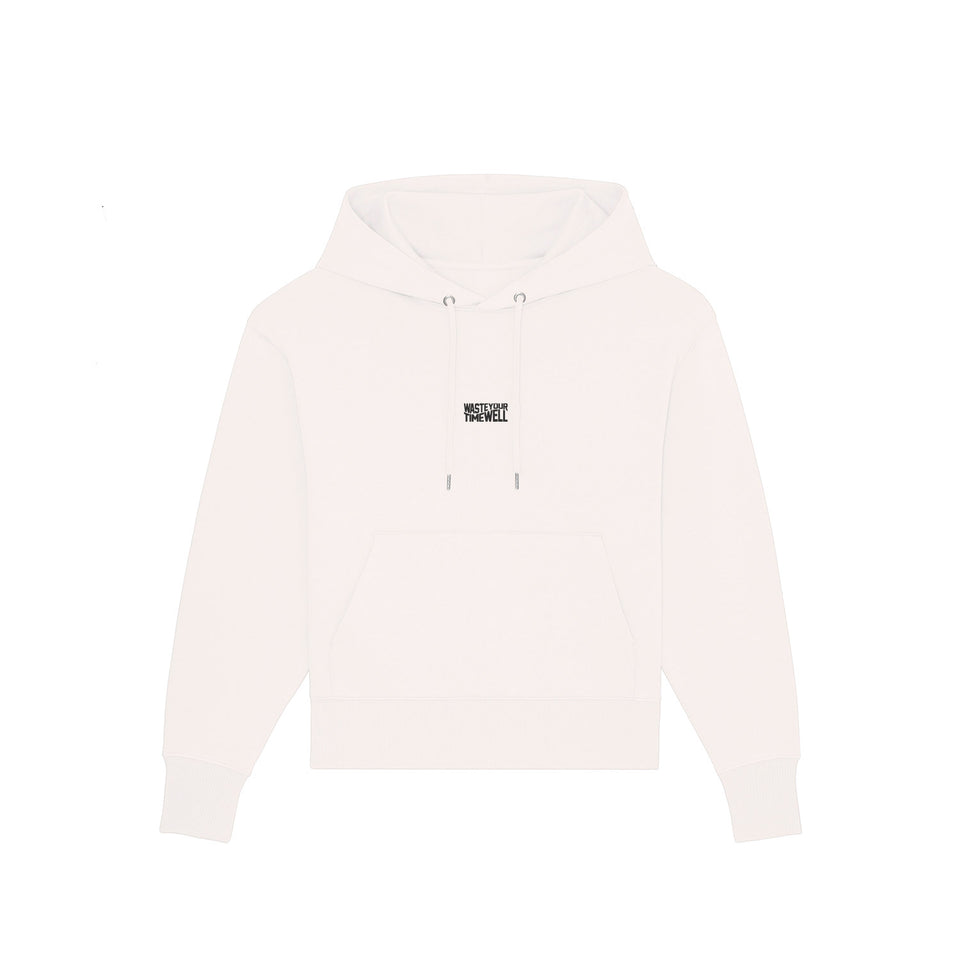 Hoodie Slogan Line – Almost White